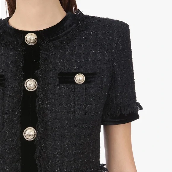 ❌SOLD❌ Balmain 38 Short iridescent black tweed dress - Picture 5 of 11